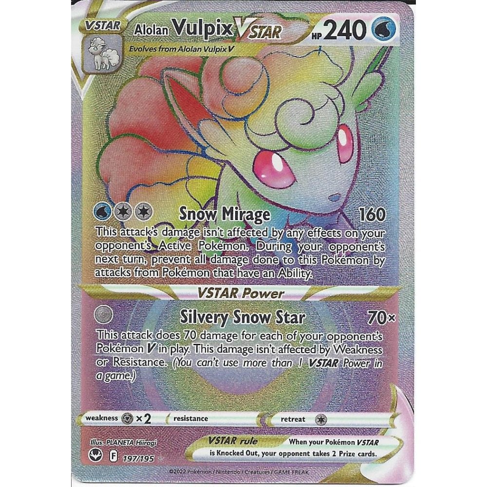 Alolan Vulpix VSTAR - Silver Tempest Secret Rare 197/195