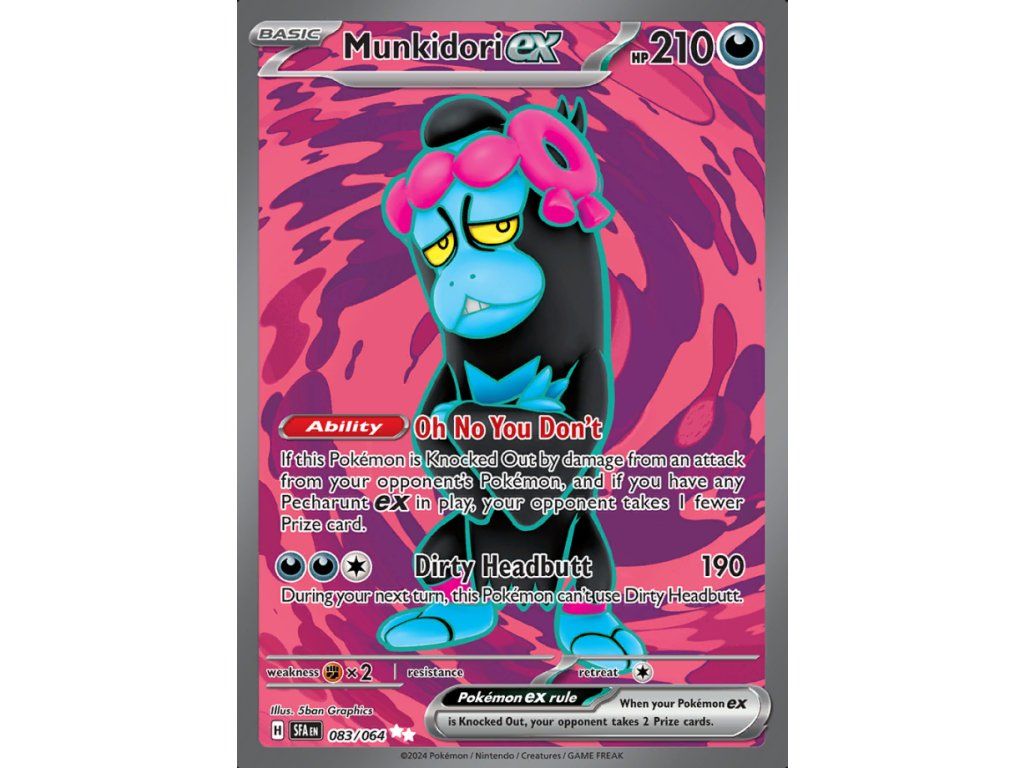 munkidori ex pokemon card 037/064 Shrouded Fable Double your opponent takes 2 Prize cards. Pokemon Munkidori ex 091/064
