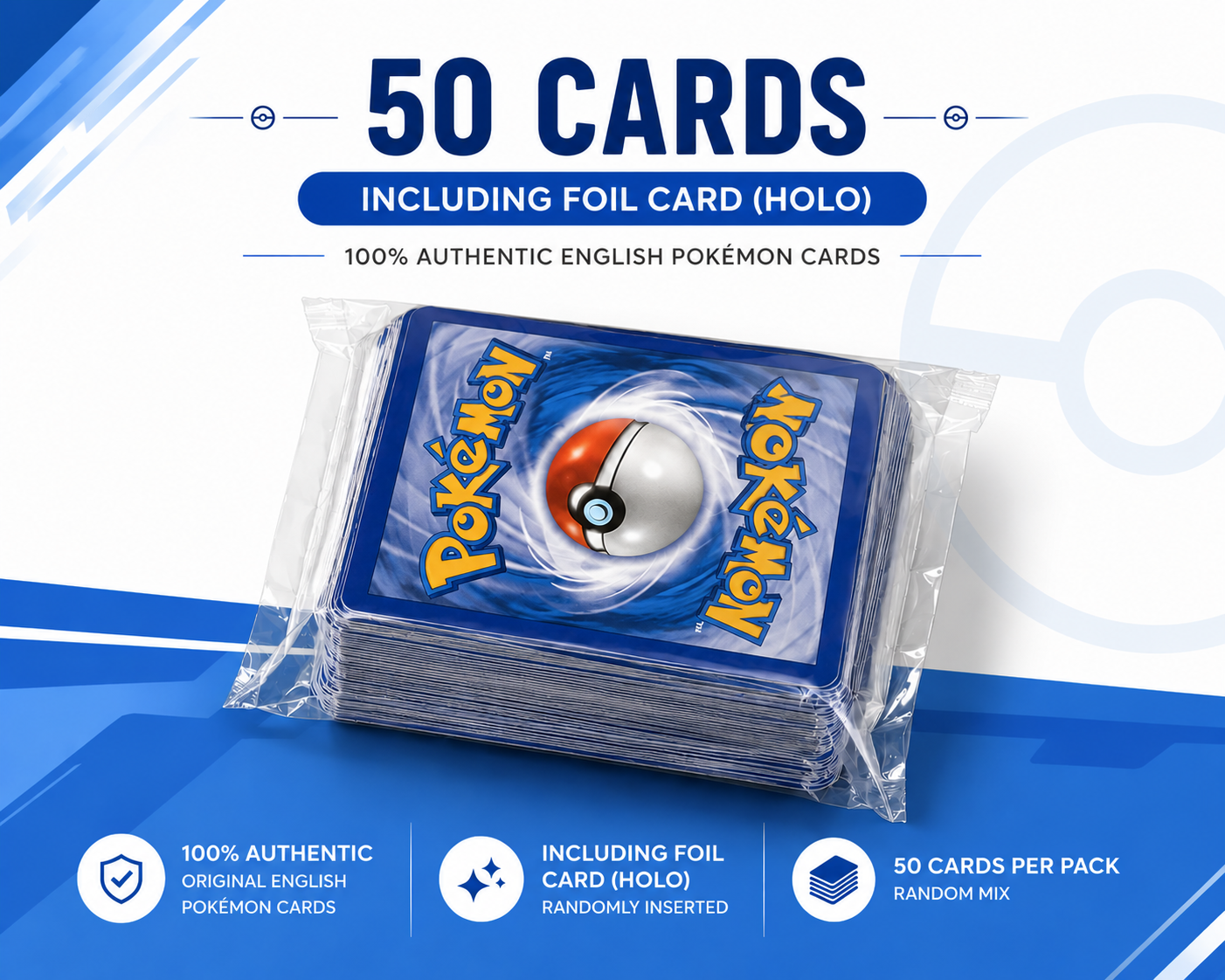 English Bulk - Assorted Pokemon Cards (with Holos)