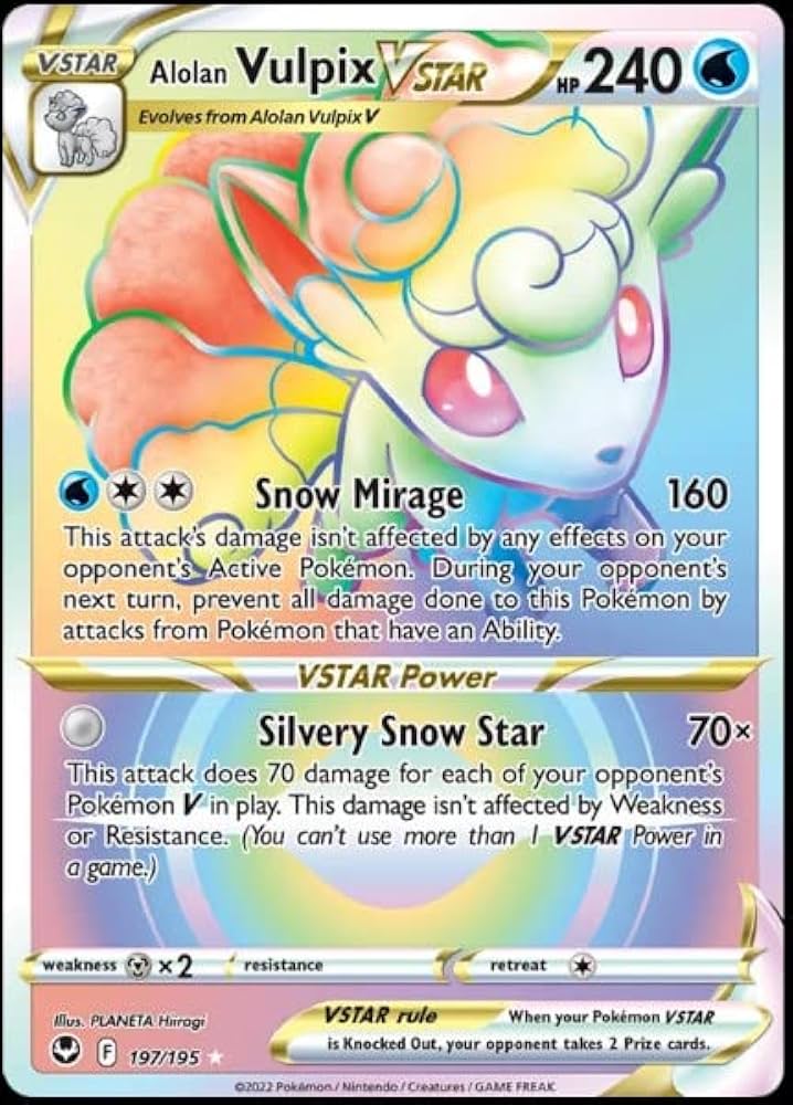 Alolan Vulpix VSTAR - Silver Tempest Secret Rare 197/195